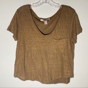 Golden shimmer V-neck top